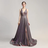 sexy evening dresses sleeveless split wedding party bridesmaid gown large size long prom dress