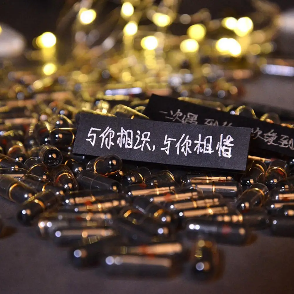 

100 DIY Love Letter Capsule Confession Love Small Pill Wish Bottle Little Paper, Expression Pill Love In A Long-distance