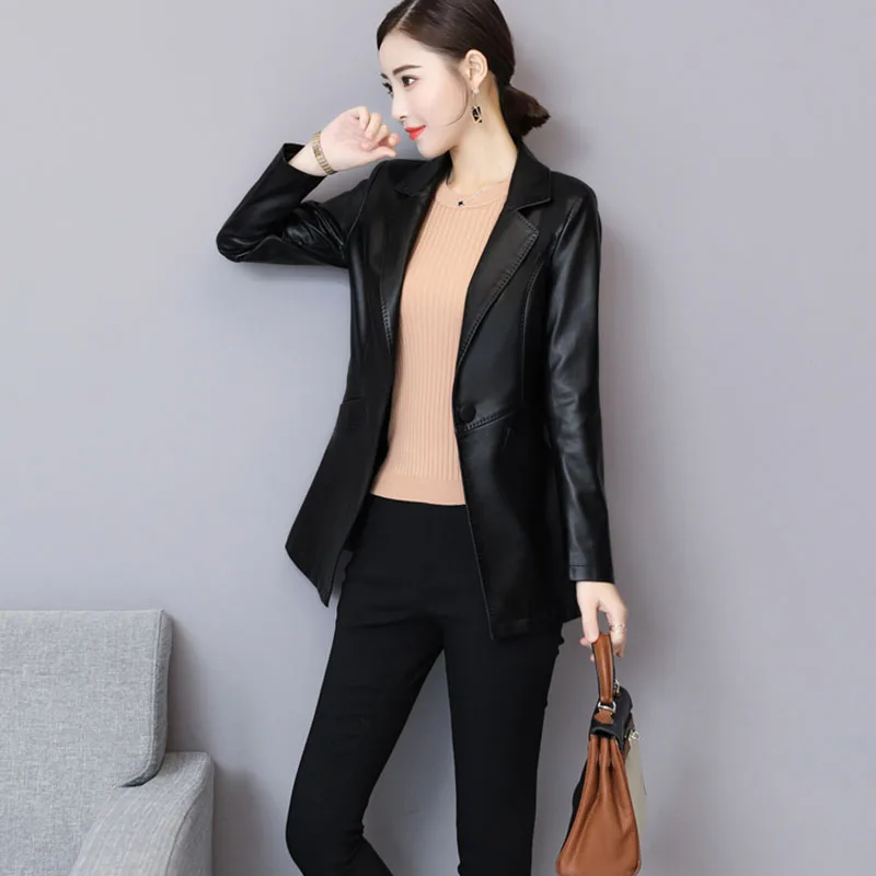 2023 Autumn Winter New Fashion Real Leather Women's Coat High Quality Sheep Skin Temperament Solid Color Women Leather Coat Y95