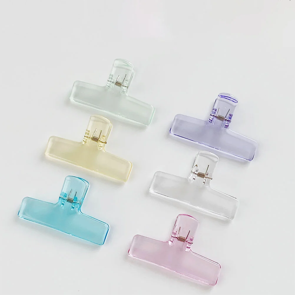 

6 Pcs Clips Binder Paper Large File Account Document Plastic Office Supplies Student