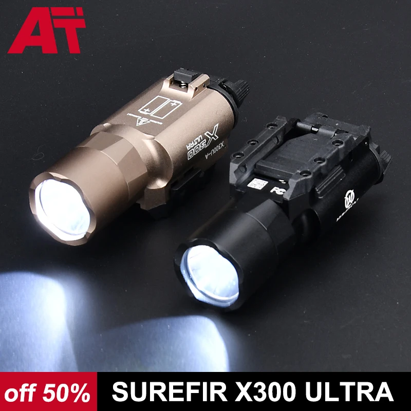 

Airsoft Surefir X300U X300 Ultra Tactical LED Scout Light 600 Lumen Hunting Gun Pistol Weapon Flashlight Fit 20mm Picatinny Rail