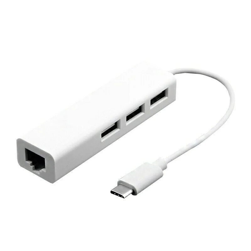 

NEW Tuff-Luv Type-C USB 3.1 Ethernet Adaptor with 3-port USB 2.0 Hub (Mac / Chrome)