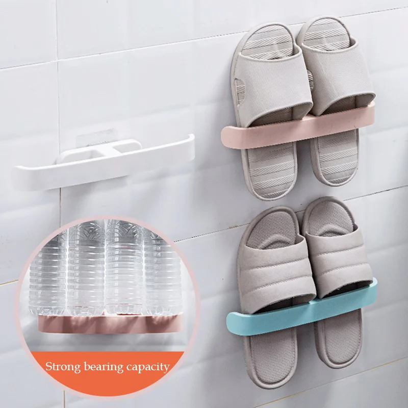 

Wall Mounted Towel Rack Folding Slipper Shelf High Heels Bedroom Closets Holder Slippers Rack Household Organisers Rangement