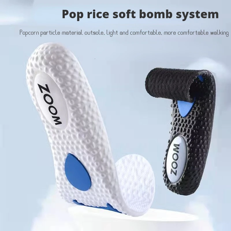 PORON Air Cushion Insole  Sports Support Inserts ZOOM Popcorn Orthopedic Shoe Pad Breathable Shock Absorption Shoe Sole Pads