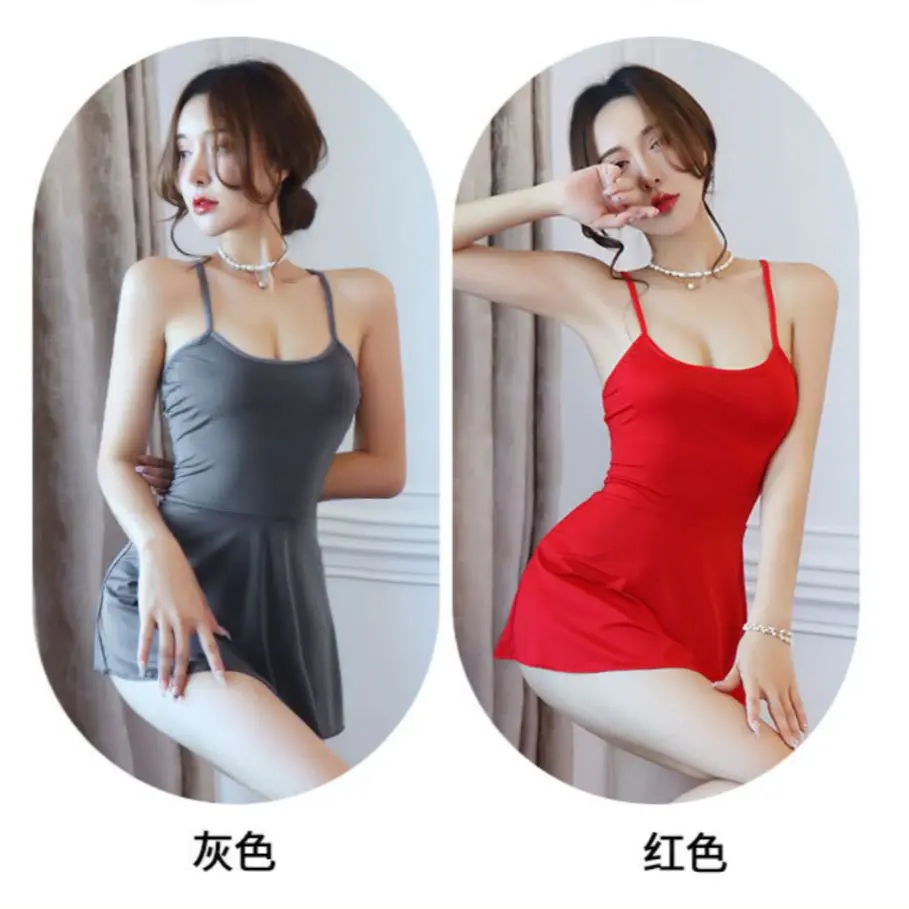 

Erotic Lingerie Sexy Nightdress Suspender Pure Desire Ice Silk Sleeping Skirt Passion Temptation Bed Direct No-take Off Clothes