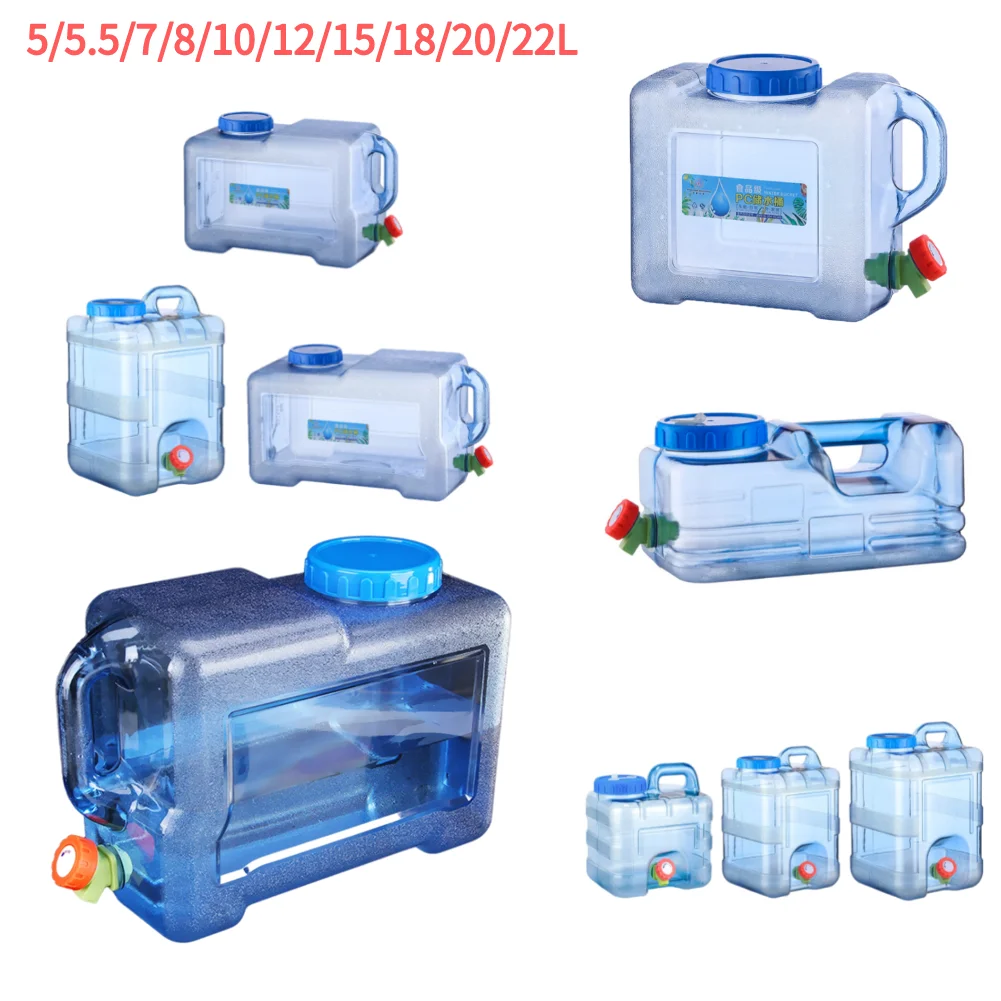 

7.5/10/15L Capacity Outdoor Water Bucket Portable Driving Water Tank Container Water Bucket with Faucet for Camping Hiking