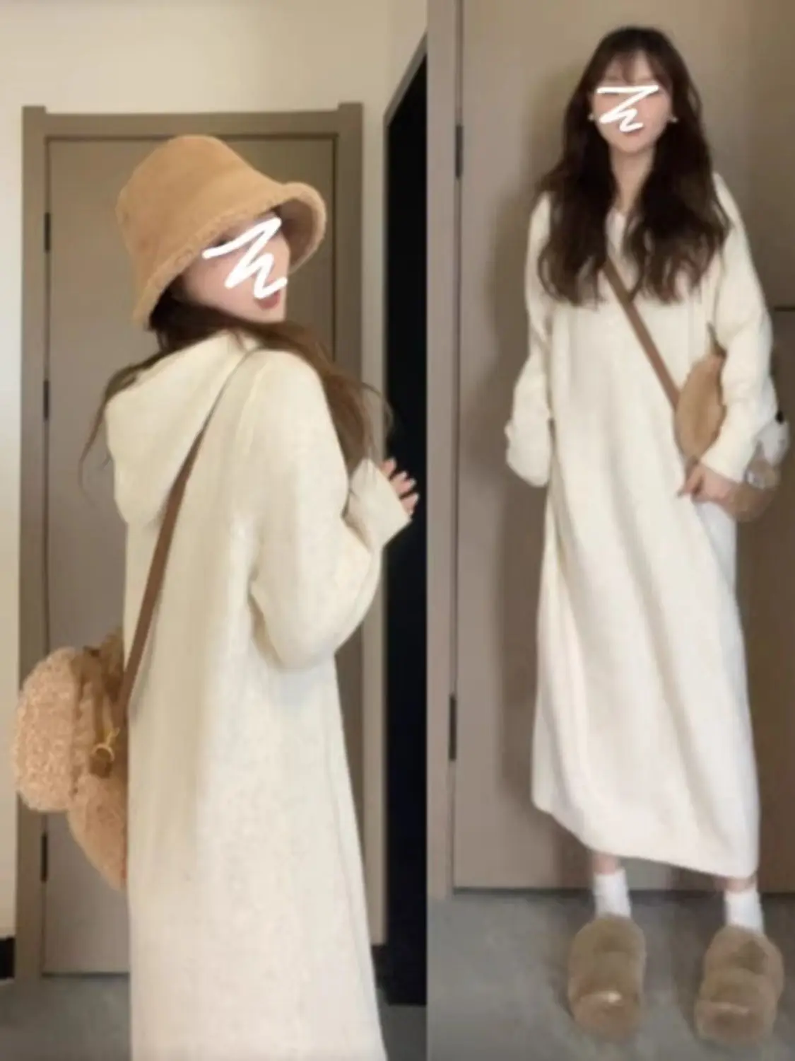 Новинка 2024 белое вязаное платье с капюшоном детская одежда длинные юбки на осень