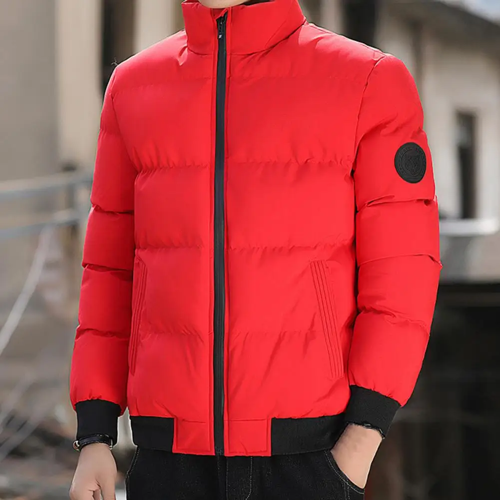 

Popular Windproof Ribbed Bottom Jacket Men Overcoat Plus Size Zipper