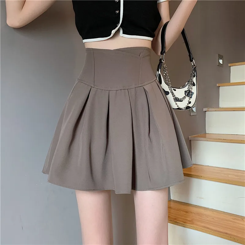 

Женская плиссированная мини-юбка Goth, черная винтажная плиссированная мини-юбка с высокой талией в стиле Харадзюку