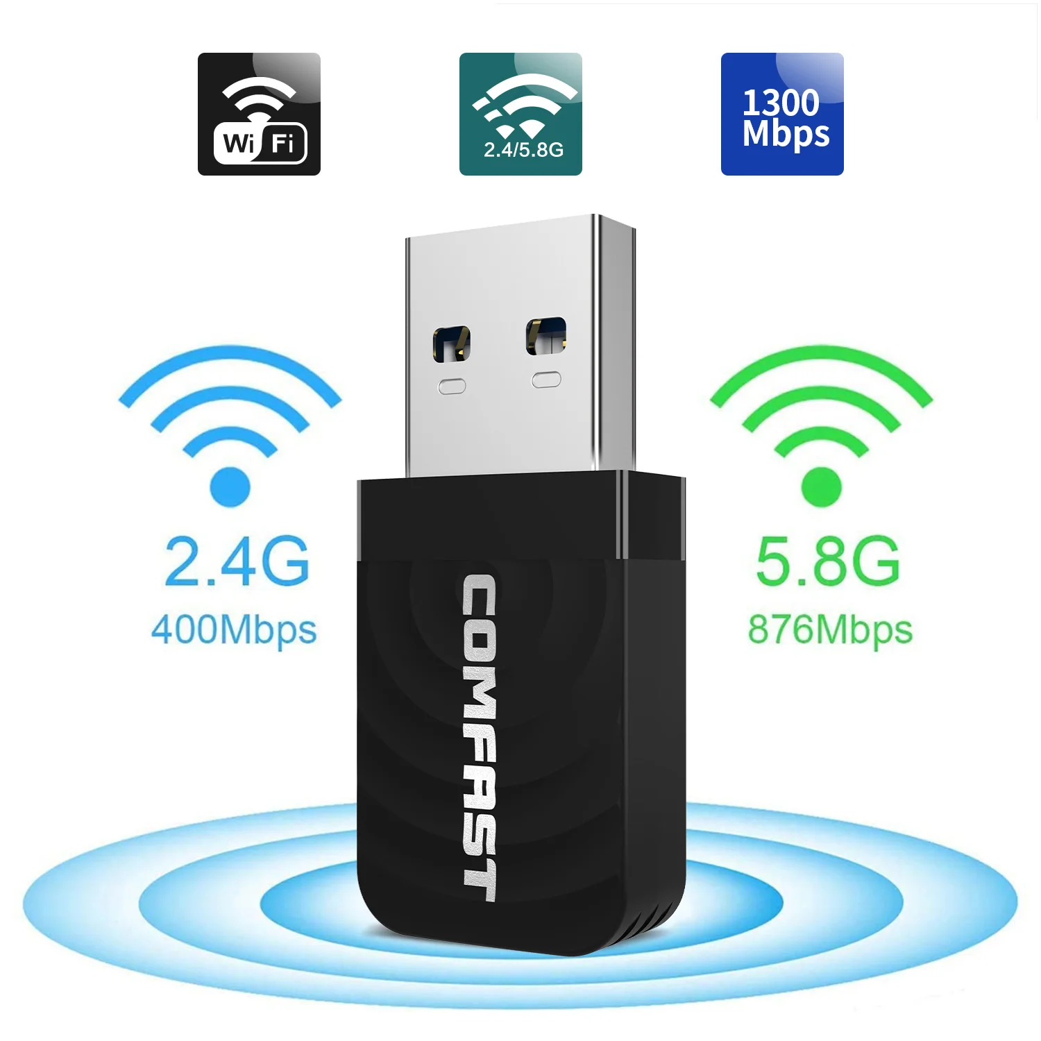 2.4G 5Ghz 1300Mbps Usb Wireless Network Card Usb 3.0 Lan Ethernet Wi-Fi Dongle Antenna AP dual band Wifi Adapter for PC laptop