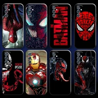 marvel iron man venom spider man for xiaomi redmi 7 7a 8 8a 7 note 7 8 2021 pro 8t phone case back coque black liquid silicon