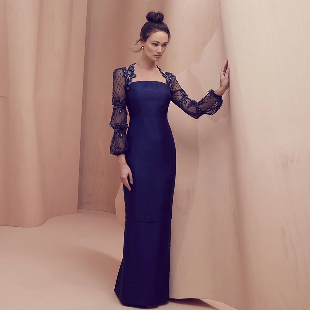 

Elegang Mother of the Bride Dresses for Women 2022 Long Sleeves Evening Dress for Wedding Party Gown Mermaid Wedding Guest Dress