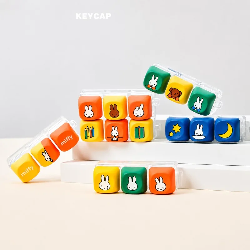 Фото Серия кейкапов Miffy: коллекционные фигурки-брелоки, игрушки-подвески, аниме-фигурки, украшения (слепая коробка) №2
