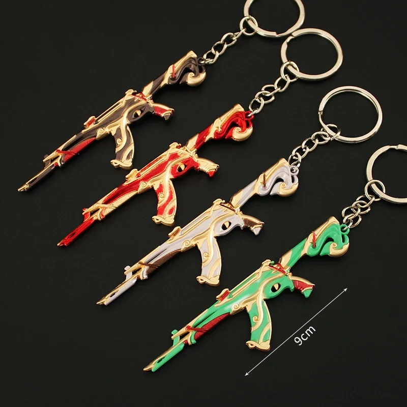 

8cm Valorant Keychains Imperium Vandal Game Weapon Model Pendant Accessories Keychain Game Peripheral Metal Agents Gifts Toy Boy