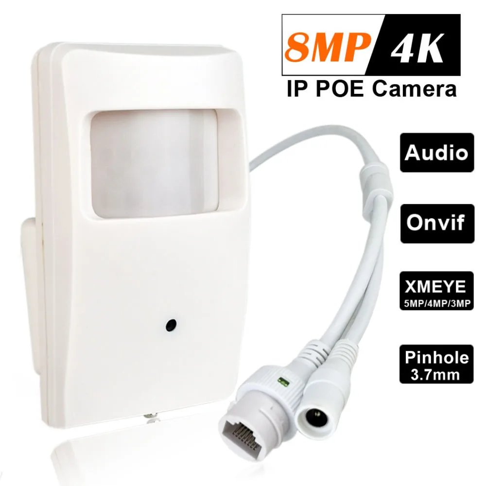 

HD 2MP 3MP 4MP 5MP 8MP 4K Audio POE Mini IP Camera 3.7MM Lens PIR Style H.265 P2P ONVIF Xmeye CCTV Cameras