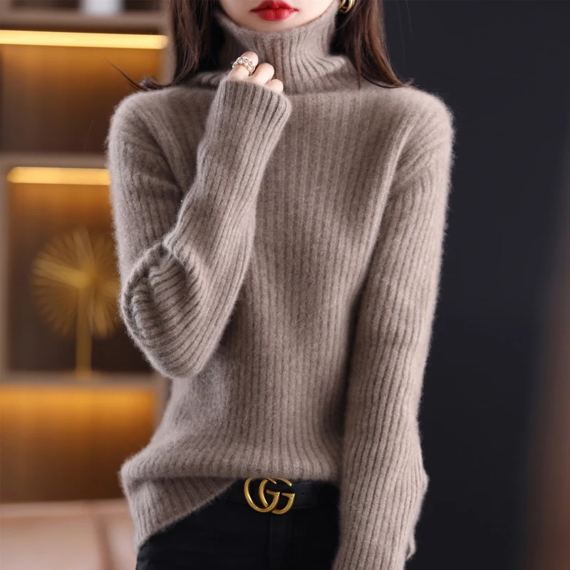 

Autumn And Winter New Pure Sheep Sweater Turtleneck Fashion Thickening Bottoming Shirt Loose All-Match Thin Knitted Sweater