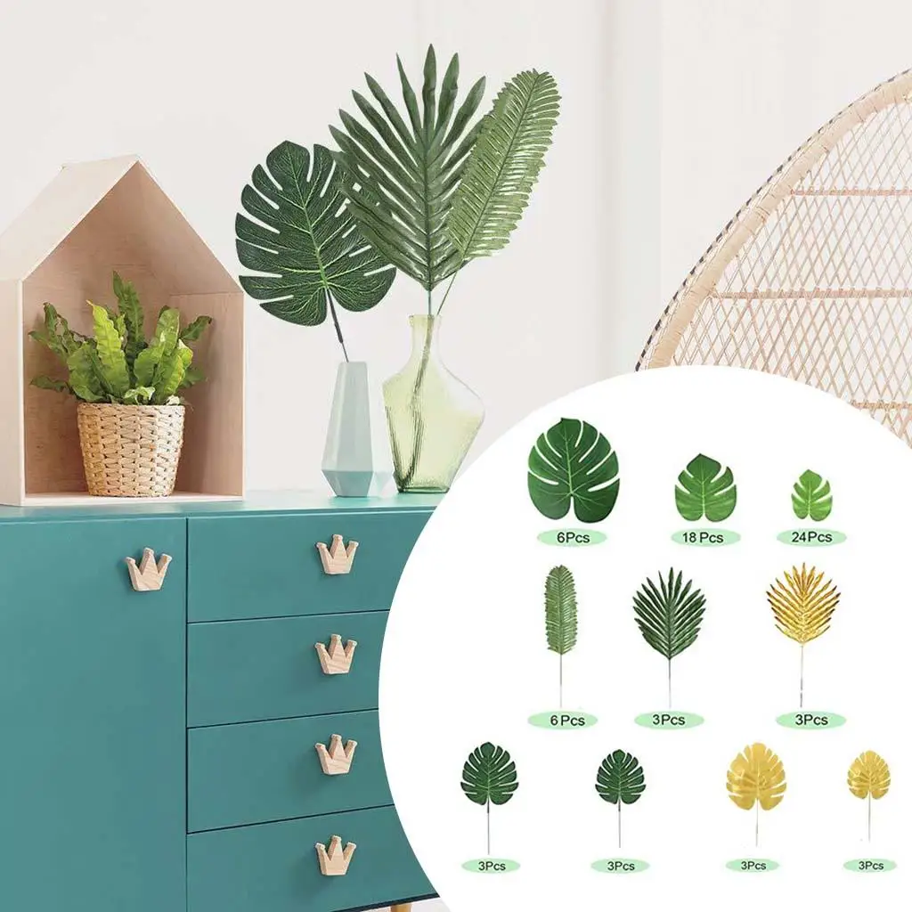 

Artificial Palm Leaves Faux Monstera Leaves Faux Palm Fronds for Hawaiian