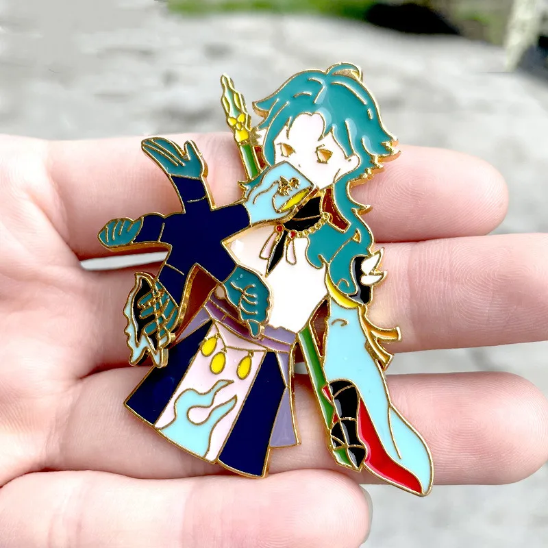 

Game Genshin Impact Xiao Cosplay Badge Costume Props Kawaii Metal Pin Alloy Brooch Accessories Anime Figure Collection Gifts