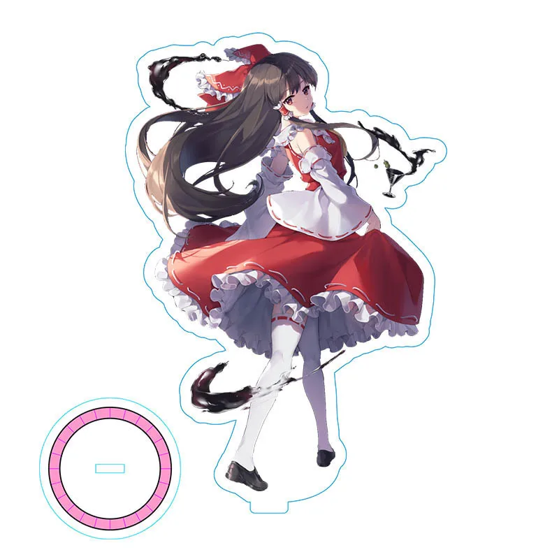 Фото Аниме Touhou Project акриловый брелок-подставка Reimu Hakurei/Marisa Kirisame модель тарелка игры сопутствующие товары модные фанаты подарки №3