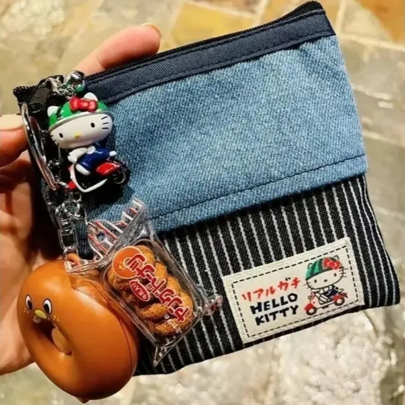 Женская джинсовая сумка для макияжа в стиле аниме милая вместительная хранения