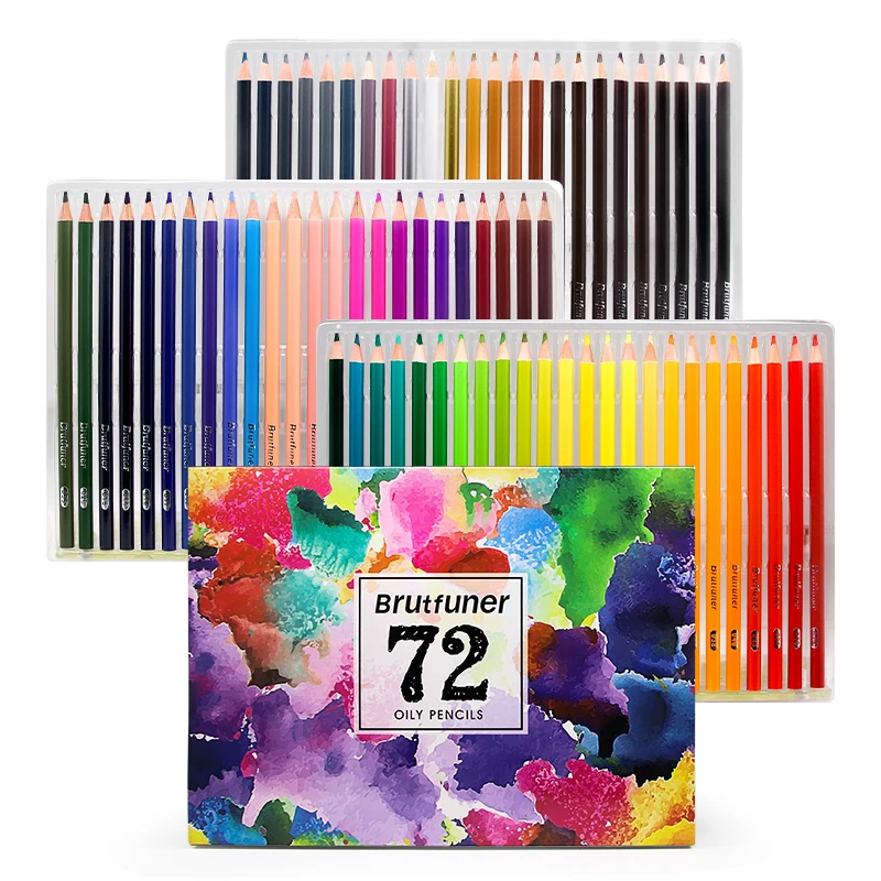 

Brutfuner 72 Colors Professional Watercolor Pencils Set Artist Painting Sketching Wood Soft Oil Color Pencil School Art Supplies