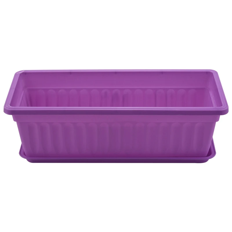

3 шт. 17 дюймов фиолетовый Цветочный ящик для окна пластиковые овощные кадки для подоконника, патио, сада, домашнего декора, крыльца