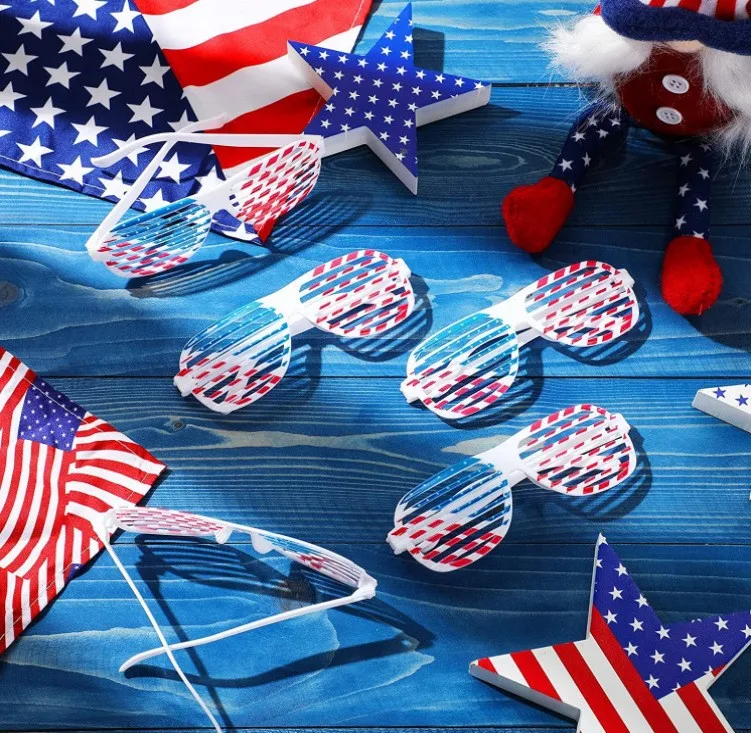 

American Independence Day Louver Glasses Cheer American Shooting Props Glasses Happy 4th Of July USA National Day Party Decor