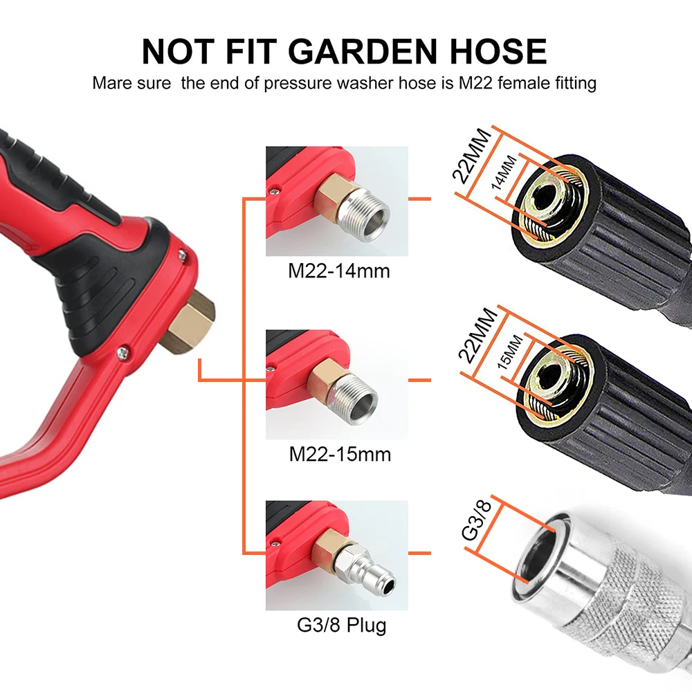 Пистолет для мойки высокого давления набор ручной 5 насадок диаметром 1/4 дюйма 35