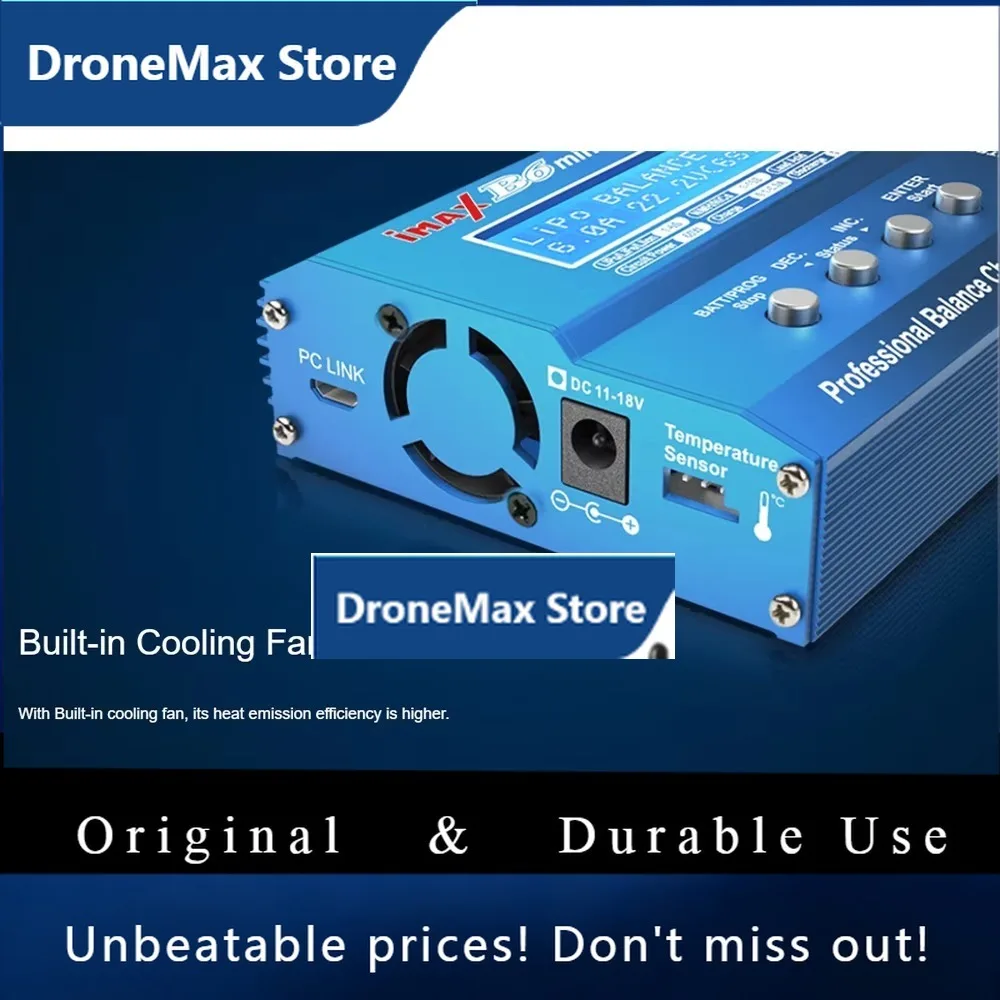 Фото Зарядное-разрядное устройство DroMaNEW SKYRC IMAX B6MINI для балансировки аккумуляторов 11-18В LiPo LiHV LiFe Lilon 6A 60W со встроенным охлаждающим вентилятором и адаптером питания. №2