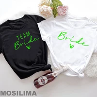 bride team shirts women aesthetic bachelorette party wedding tops bridesmaid t shirt summer o neck tops tx318