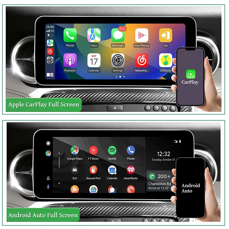 Фото Беспроводная навигация Android, беспроводной CarPlay, беспроводной Android Auto, большой экран 10.25 дюймов, Android 14 для Mercedes NTG 4.0 SLS AMG C197 R197 №2