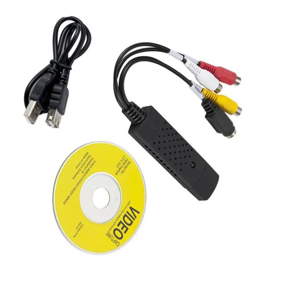 

Преобразователь VHS в цифровой, USB 2,0, мини-видеоконвертер, карта захвата звука, VHS Box VHS VCR TV в цифровой конвертер для Win 7/8/10