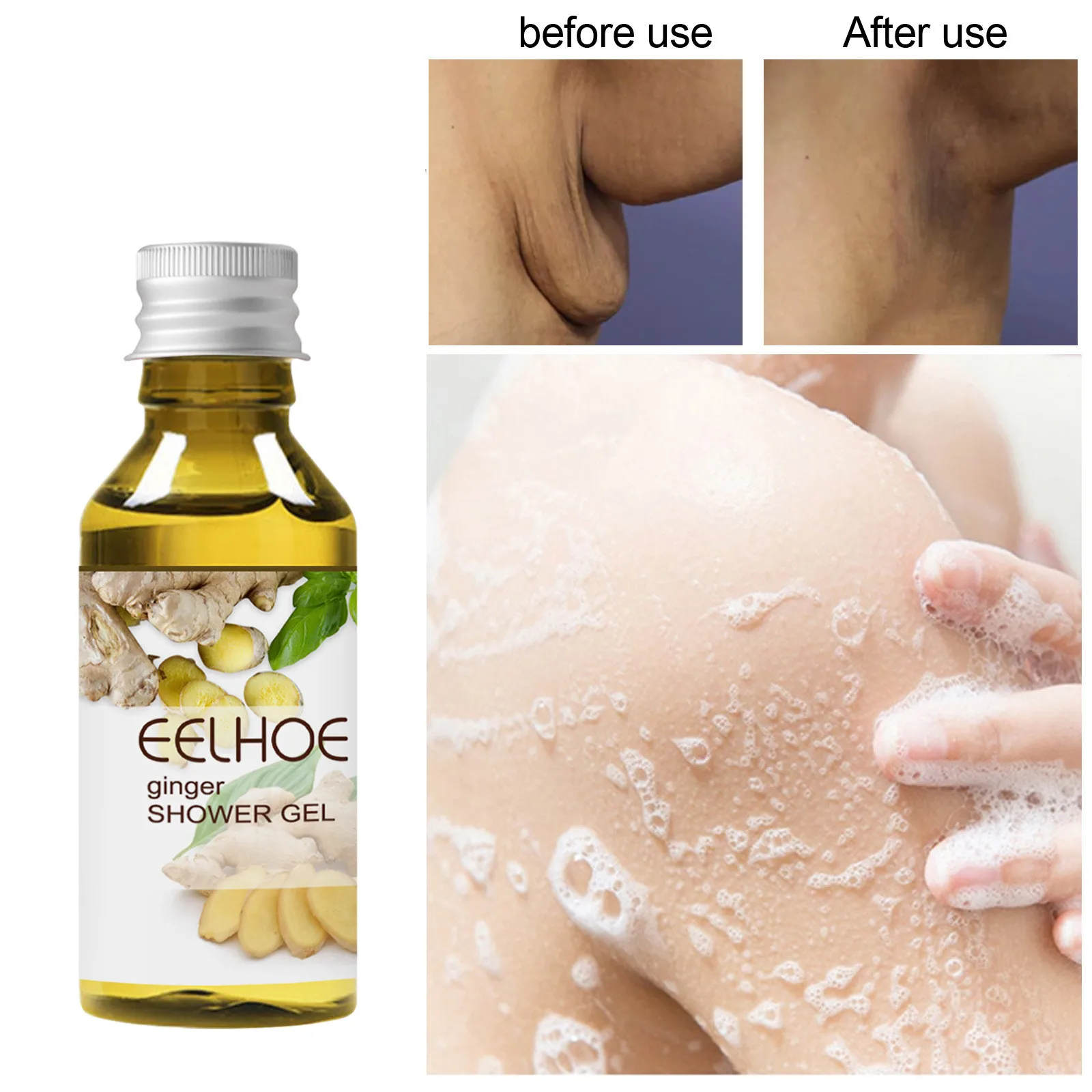

Lymphatic Herbal Shower Gel Moisturizing Skin Relieve Armpit Lymphatic Pain Ginger Oil for Neck Armpit Anti Swelling 50ml