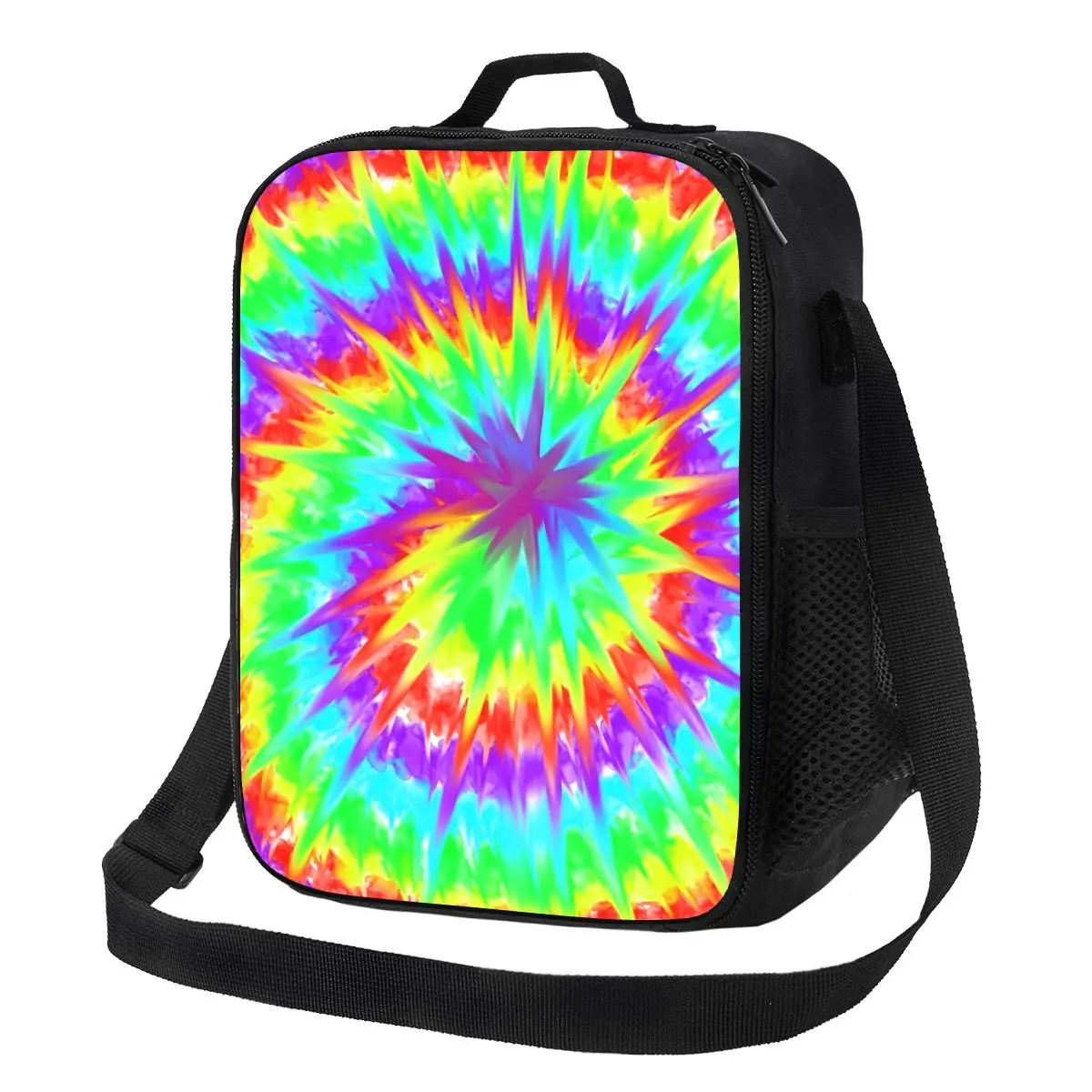 

Bright Tie Dye Lunch Bag Swirl Portable Insulated Lunch Box Outdoor Picnic Print Cooler Bag Fashion Oxford Tote Food Bags