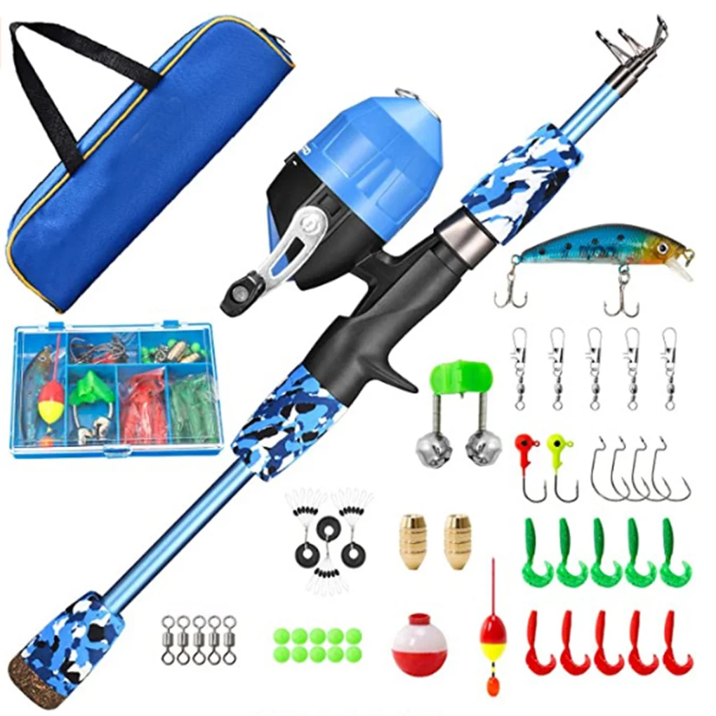 

Children Fishing Rod Fittings Fish Pole Kit Birthday Gift Angling Tool