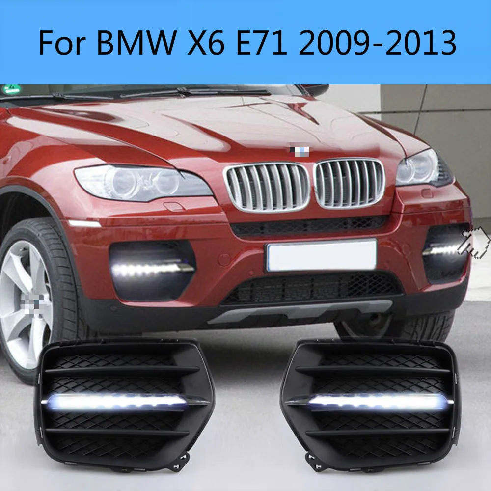 

1set LED daytime running lights for car accessories BMW X6 E71 2009 2010 2011 2012 2013year X 6 front fog lamp drl bumper light