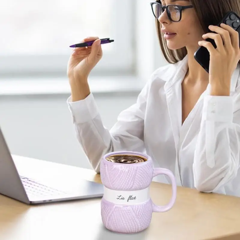 Кофейная кружка в форме пряжи новинка керамическая для вязания крючком питьевой