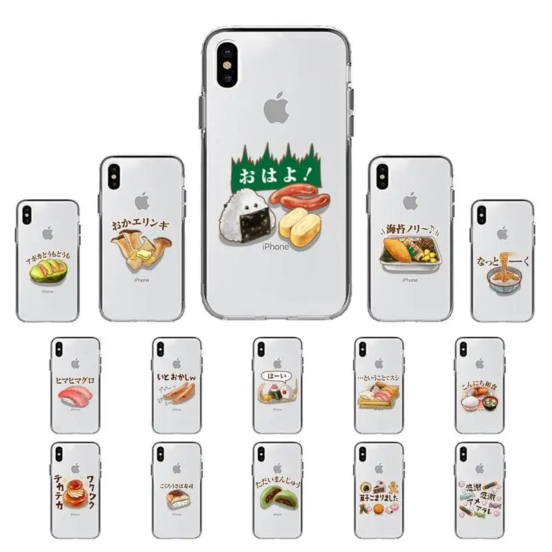 

YNDFCNB Cartoon Sushi Food Phone Case for iPhone 11 12 13 mini pro XS MAX 8 7 6 6S Plus X 5S SE 2020 XR cover