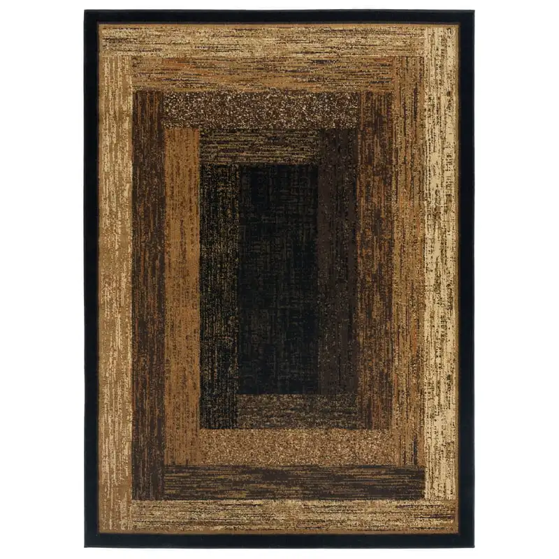 

Luxurious Royalty Vega Geometric Black & Beige 5'2"x7'2" Area Rug - Brilliantly Crafted Rug for Your Living or Dining Room.