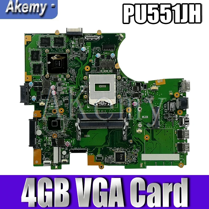 

Материнская плата Akemy для ноутбука Asus PU551J PU551JH, 4 Гб, VGA-карта, протестированная на 100% рабочая оригинальная материнская плата