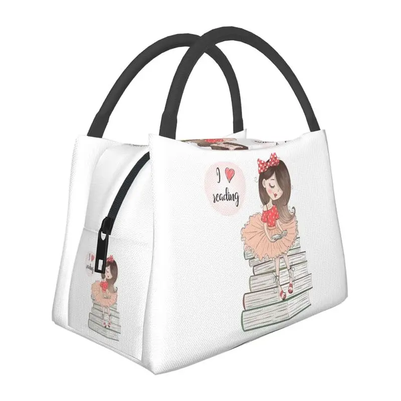 

Розово-красная изолированная сумка-тоут для девушек-балерин для обеда, Женская мультяшная танцевальная балерина, многоразовый термоохлади...