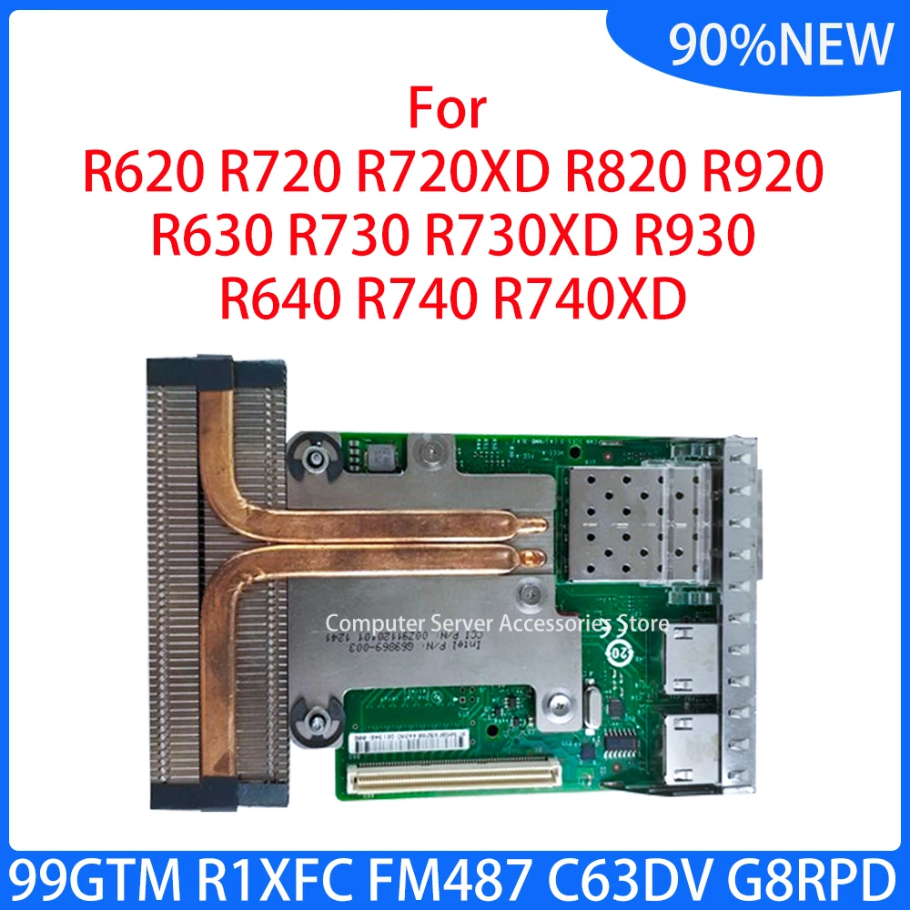 Для R620 R720 R720XD R820 R920 R630 R730 R730XD R930 R640 R740 R740XD Серверная сетевая карта 099GTM 0R1XFC 0FM487 0C63DV 0g8спасибо