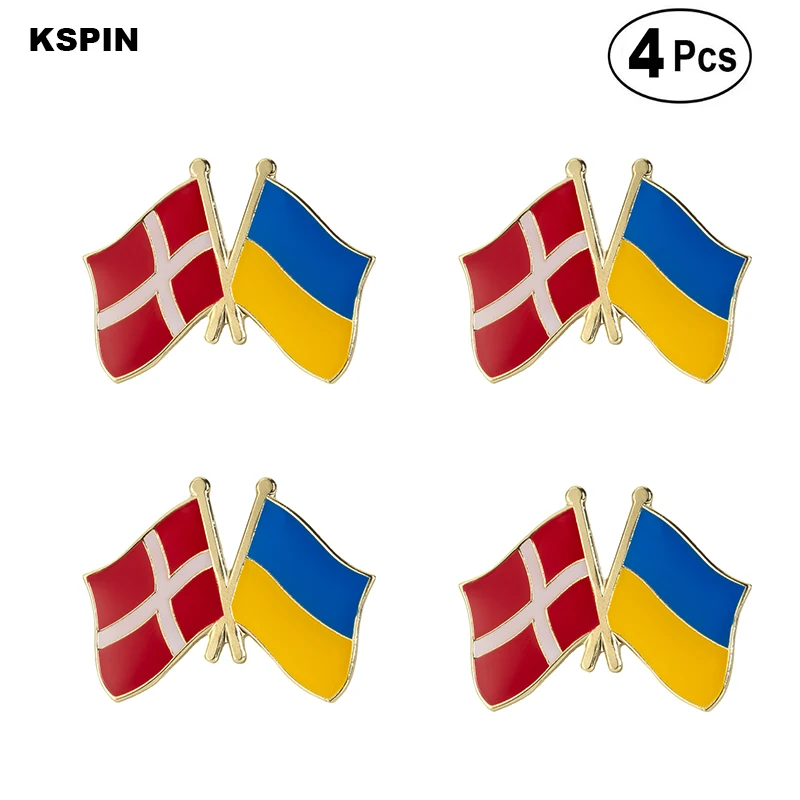 4 шт./партия значок-брошь дружба в Дании и Украине |