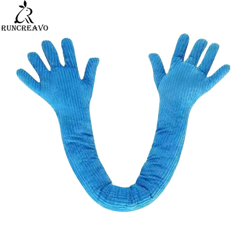 

Подушка в скандинавском стиле с синей ладонью для обнимания, Короткие Плюшевые подушки для сна для девочек, длинная подушка для мальчиков, п...