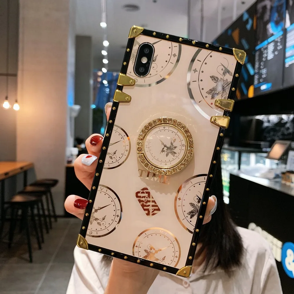 square fashion clock phone case for redmi note 10 pro max note 9 pro max note 8 pro 8t 8 7 11 pro case for redmi 10 9 9a 9c 8 7 free global shipping