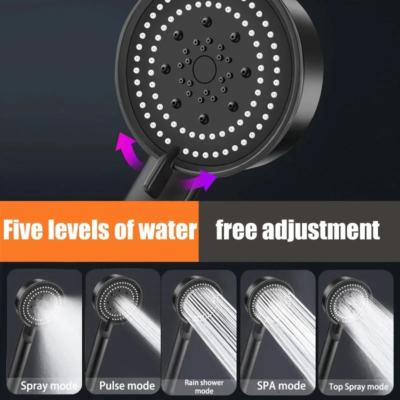 Трубка для душа с 5 режимами аксессуары душевые лейки ванной комнаты водный