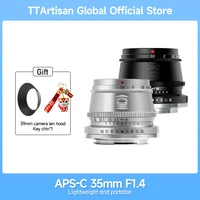 ttartisan 35mm f1 4 aps c manual focus portrait lens for sony e fuji x canon m leica l nikon z panasonic olympus m43 camera lens