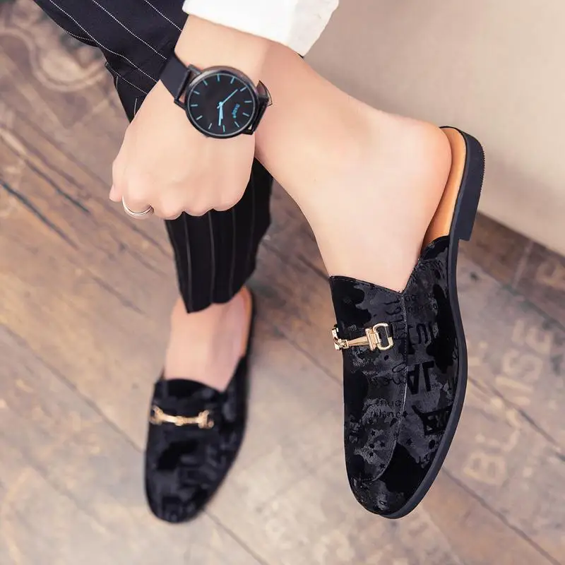 

Мужские летние уличные шлепанцы с закрытым носком, спортивные шлепанцы на толстой подошве, верхняя одежда, кожаная обувь для мальчиков, пол...