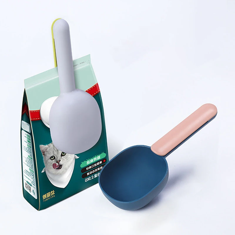 

Cat DogFood Spoon Pet Feeding Spoon With Sealed Bag Clip Creative Measuring Cup New Multifunctional Food Spoon Pet Feeding