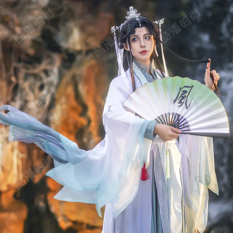 TGCF Tian Guan Ci Fu Xie Lian Hua Cheng Feng Shi Qing Xuan Косплей Костюм Зеленое Cos Платье ShiQingXuan Hanfu Полный